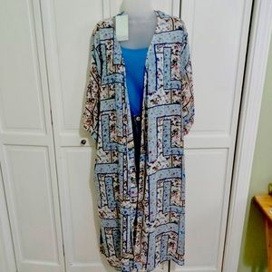 Sz M - Long Blu Heaven Kimono NWT